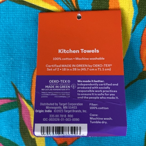 Target Tabitha Brown Vibrant Fruit and Blocked Striped Kitchen Hand towels - Picture 3 of 11